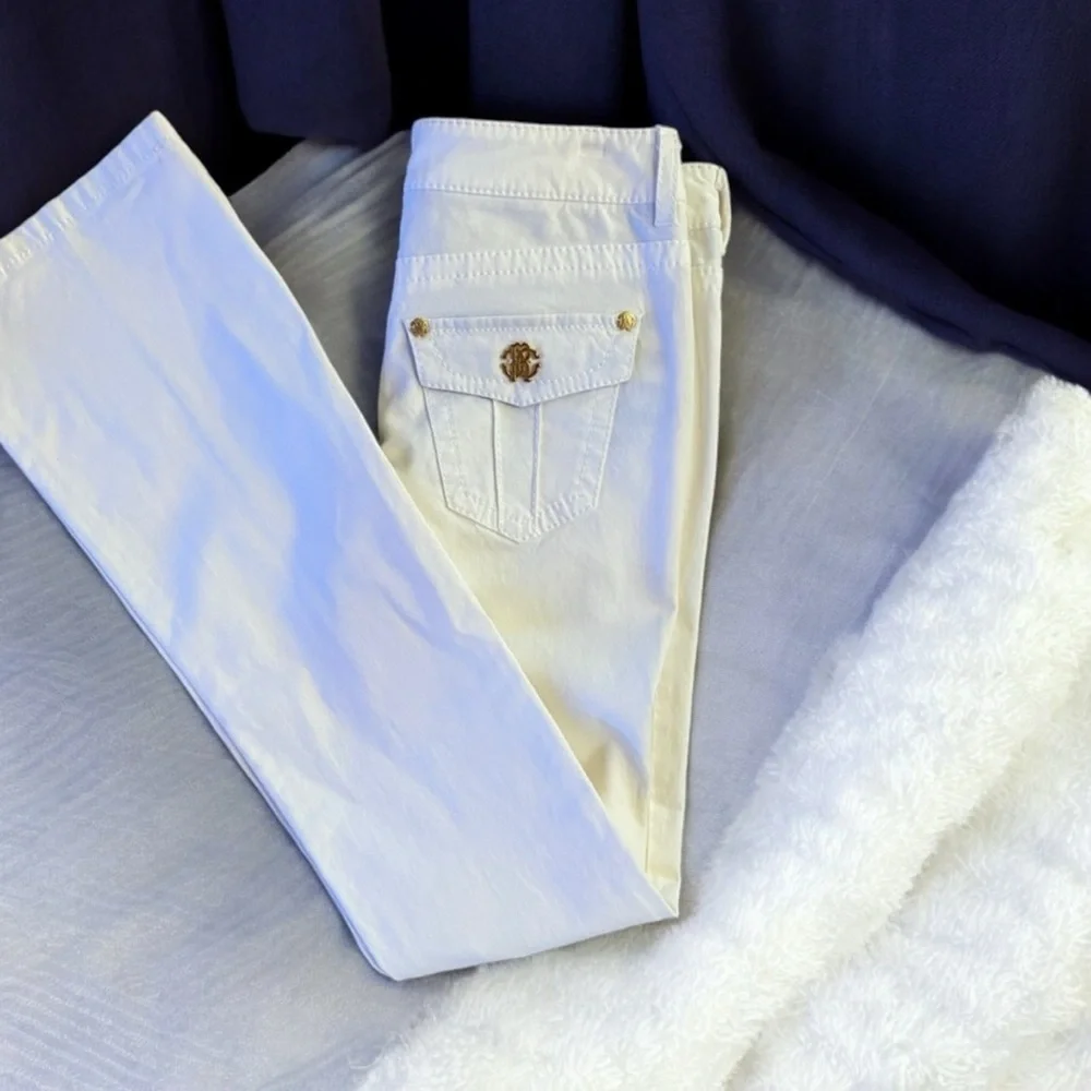 VINTAGE Roberto Cavalli couture jeans Wide legged Boot cut Gorgeous gold accents - Picture 4 of 16